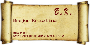 Brejer Krisztina névjegykártya